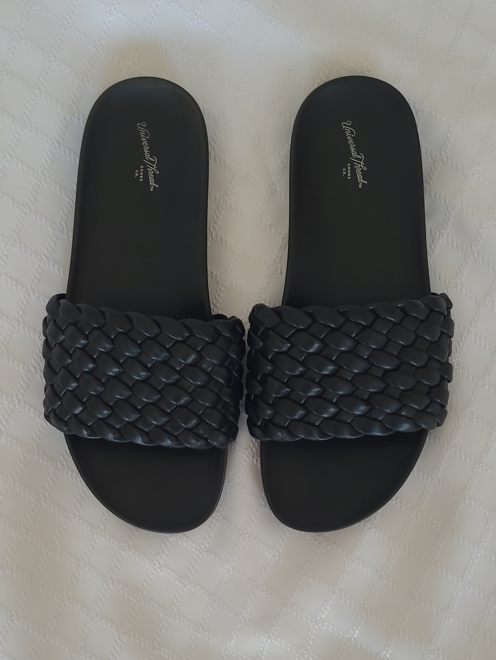 Black Braided Slide Sandals